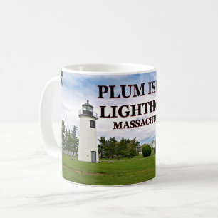 Café Farol da ilha da ameixa, caneca de Massachusetts