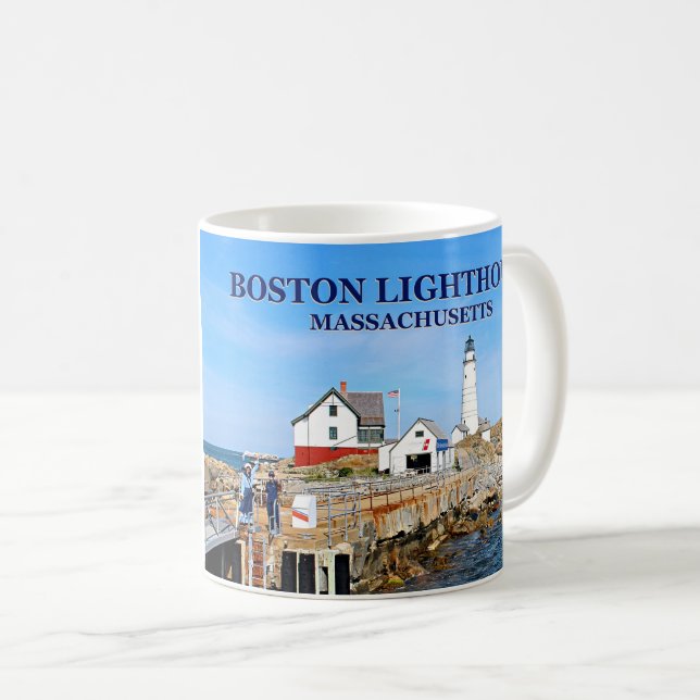 Café Farol de Boston, caneca de Massachusetts (Frente Esquerda)