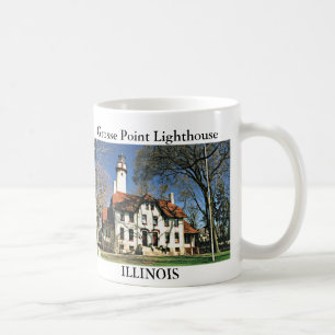 Café Farol do ponto de Grosse, caneca de Illinois
