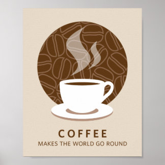 Café faz o mundo girar em Poster