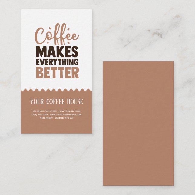 Café faz tudo melhor cartão de visita (Frente/Verso)