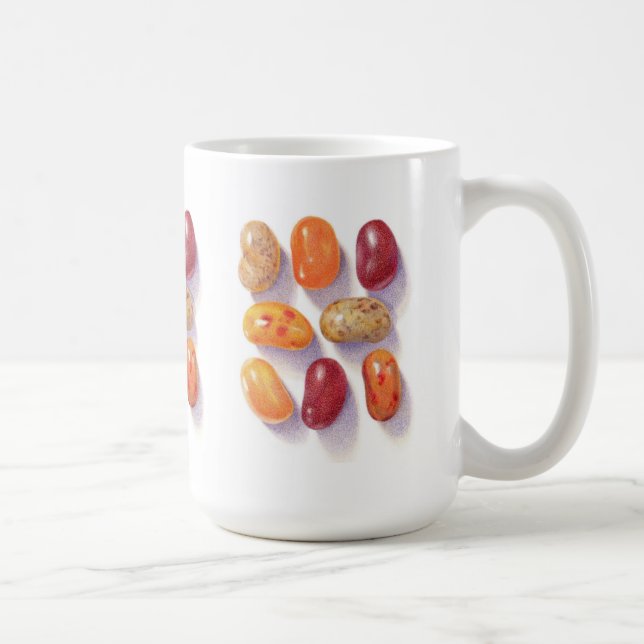 Café FEIJÕES DE GELÉ DO OUTONO Caneca Alta Branca (Direita)