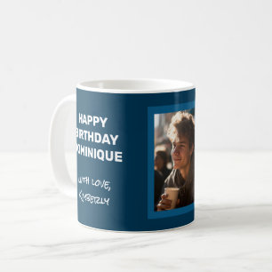 Café Feliz Cartão De Aniversário Com Foto Em Uma Caneca