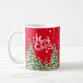 Café Feliz Natal Árvores de Neve Caneca de Natal
