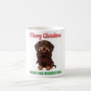 Café Feliz Natal do Canino de Viena Caneca