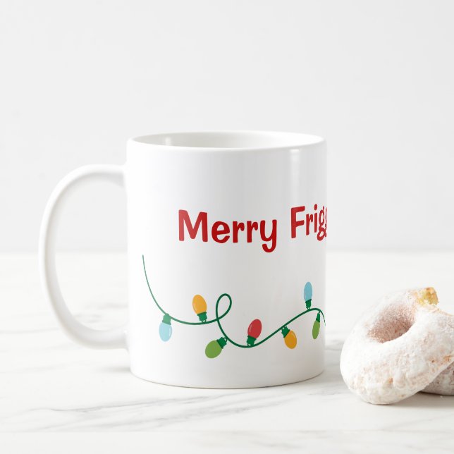 Café Feliz Rindo na Caneca de Natal (Com Donut)