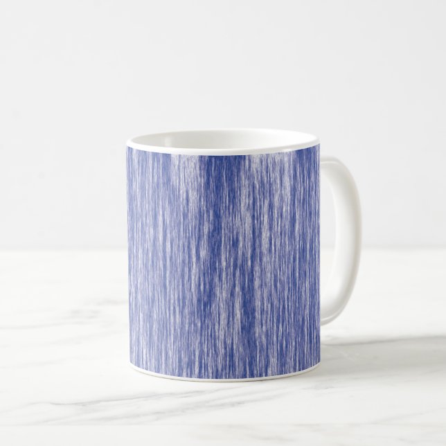 Café fibras azuis e brancas / padrão de linhas - caneca (Frente Esquerda)