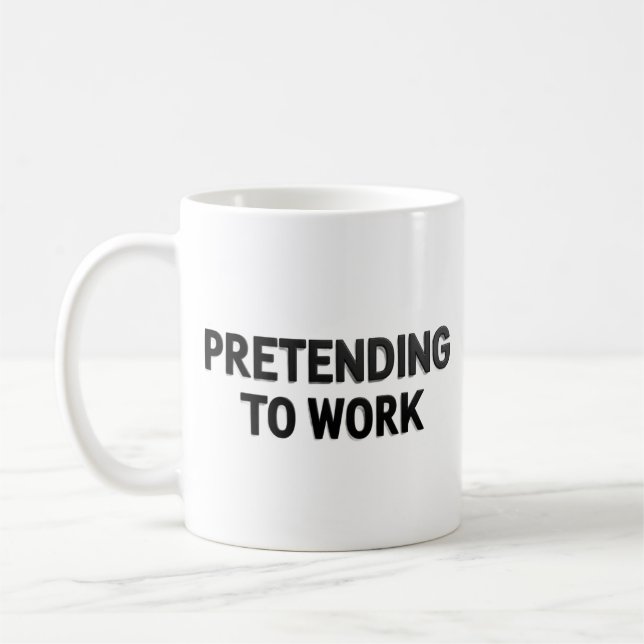 Café Fingindo Trabalhar – Caneca de Escritório Sarcásti (Esquerda)