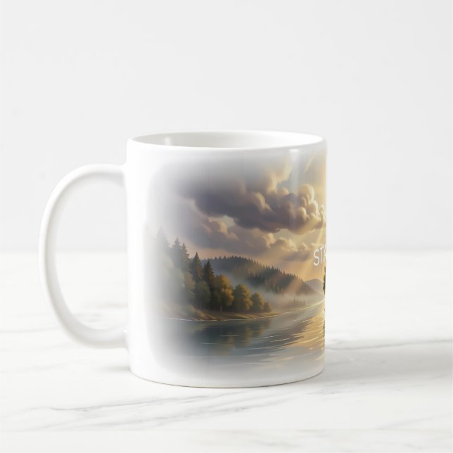 Café 🧘 Fique Calmo Caneca de Cerâmica Águas Tranquilas (Esquerda)