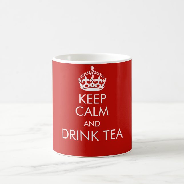 Café Fique calmo e beba uma caneca de chá (Centro)