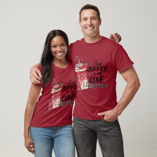 Café Físico É Minha Camiseta Maroon Da Língua Do A