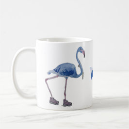 Café FLAmingo azul com caneca de pérolas. Vote Harris 2
