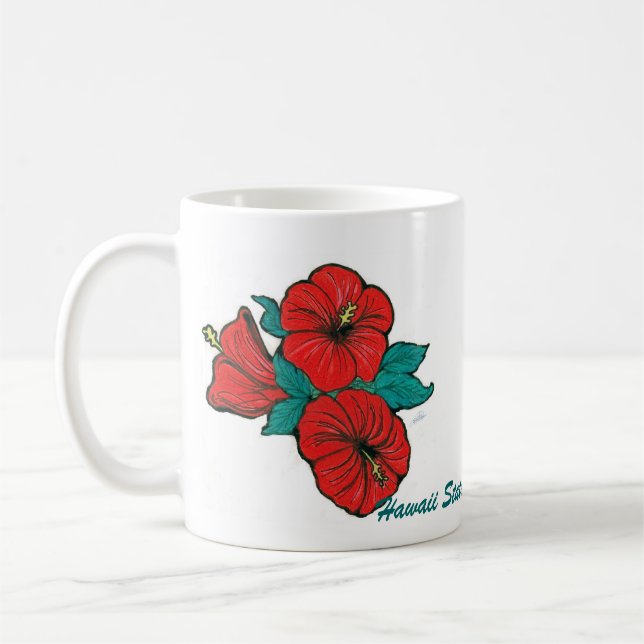 Café Flor de estado de Havaí, caneca do hibiscus (Esquerda)