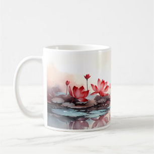 Café Flor De Lotus Vermelho Na Sua Caneca