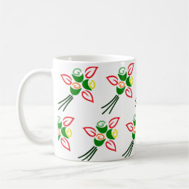 Café Flores Bonitas da Primavera Retro em uma Caneca de