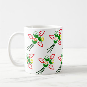 Café Flores Bonitas da Primavera Retro em uma Caneca de