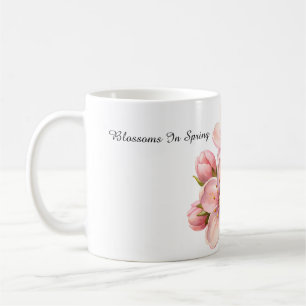 Café Flores de Aquarela na Primavera Caneca Clássica