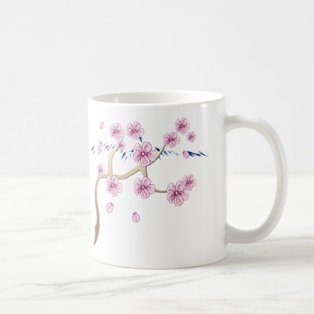Café Flores de cerejeira e caneca de Monte Fuji (Direita)