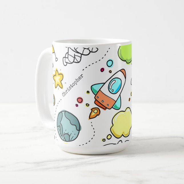 Café Foguetes de espaço para astronautas, caneca person (Frente Esquerda)