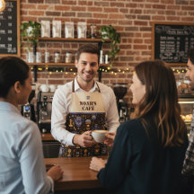 Café folclórico barista — café marrom com caramelo