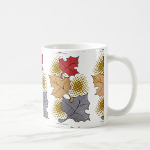 Folhas de outono em uma caneca