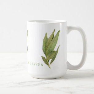 Café FOLHAS FRESQUINHAS DE LOURO Caneca Alta Branca