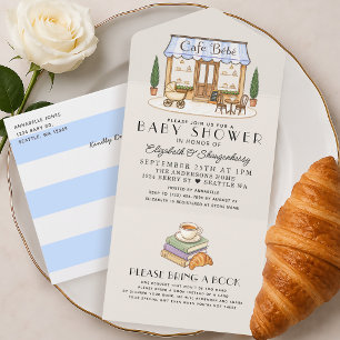 Café Francês de Paris Bébé Menino Chá de Bebê