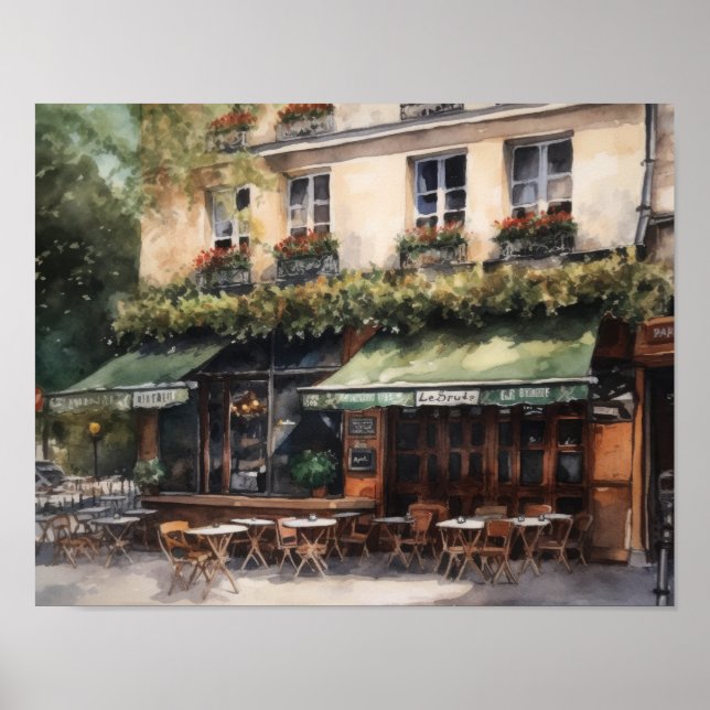 Café Francês Painting Landscape Art Impressão (Frente)