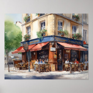 Café Francês Painting Landscape Art Impressão