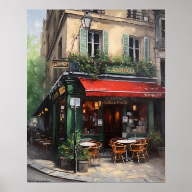 Café Francês Painting Landscape Art Impressão (Frente)
