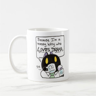 Café Gatinho Mensageiro que ama caneca de Drama