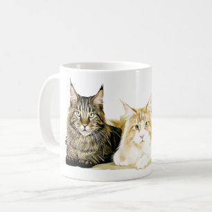 Café Gatinhos dos gatos de racum de Maine, caneca de