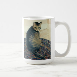 Café Gato de gato malhado clássico na caneca clássica