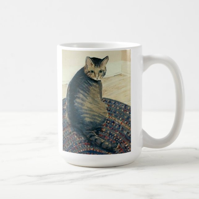 Café Gato de gato malhado clássico na caneca clássica (Direita)