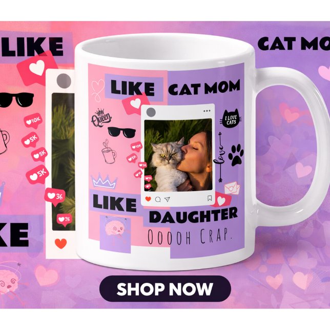 Café Gato engraçado CANECA DE PRESENTE PARA GATOS MÃE G (CUTE FUNNY CAT MOM CAT DAD MUG FOR CAT LOVERS , FULLY PERSONALIZED CAT MUG PHOTO)