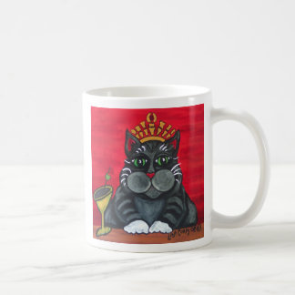 Café Gato gordo com caneca de Martini