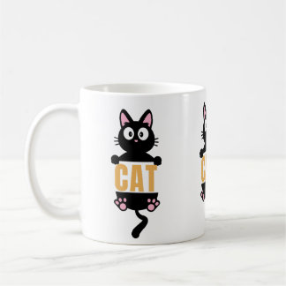Café Gato Negro Sassado, caneca de gato preto, presente