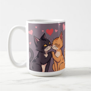 Café Gatos apaixonados por Namorados de caneca
