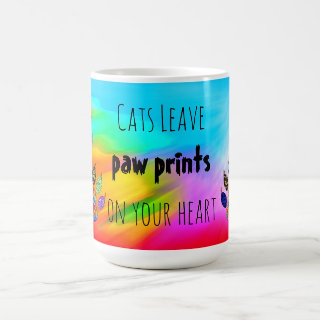 Café Gatos deixam impressões de pata na caneca do coraç (Centro)
