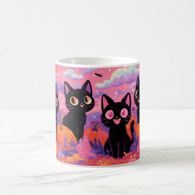 Café Gatos Pretos em uma Caneca de Abóbora (Centro)
