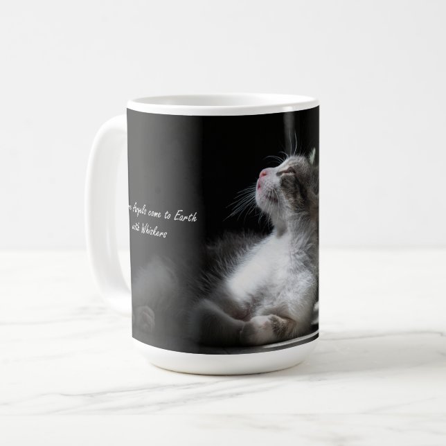 Café Gatos são caneca de gato Angels (Frente Esquerda)