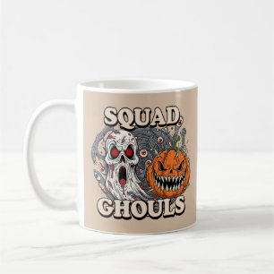 Café Ghouls Esquadrão - Caneca de Halloween Spooky