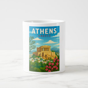 Café Grande Atenas Grécia Caneca de Viagem Vintage   Partenon 