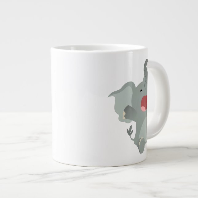 Café Grande Bela caneca de elefante com sono (Frente Esquerda)