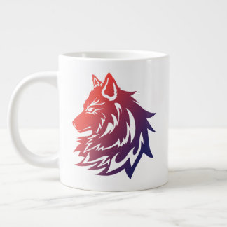Café Grande belo design desta caneca de lobo