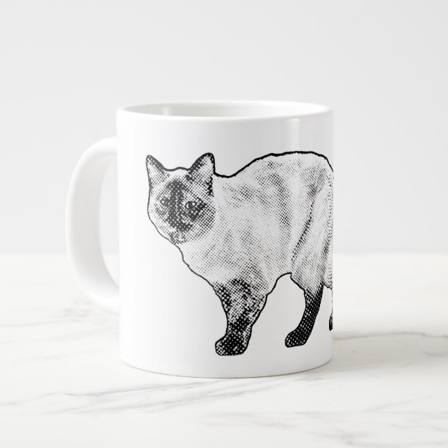 Café Grande Bigodes da Manhã, Caneca de Gato Curioso (Frente Esquerda)