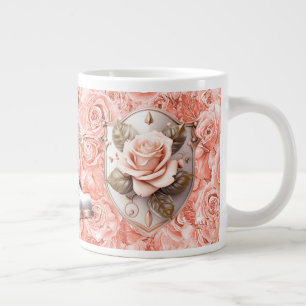 Café Grande Blindagem de fé na caneca rosa