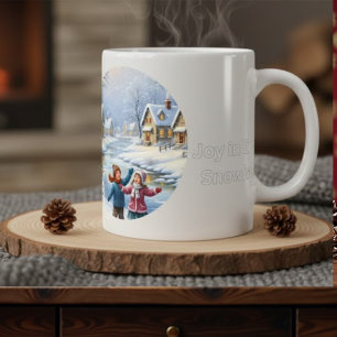 Café Grande Caneca Alegre Terra de Encantamento de Inverno
