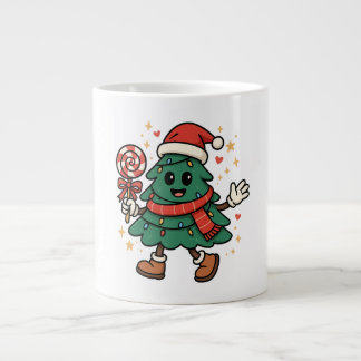 Café Grande Caneca Árvore de Natal Fofa - Design Festivo de Fé