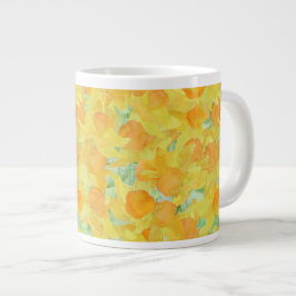 Café Grande Caneca bonito de tamanho grande, Ouro amarelo Daff